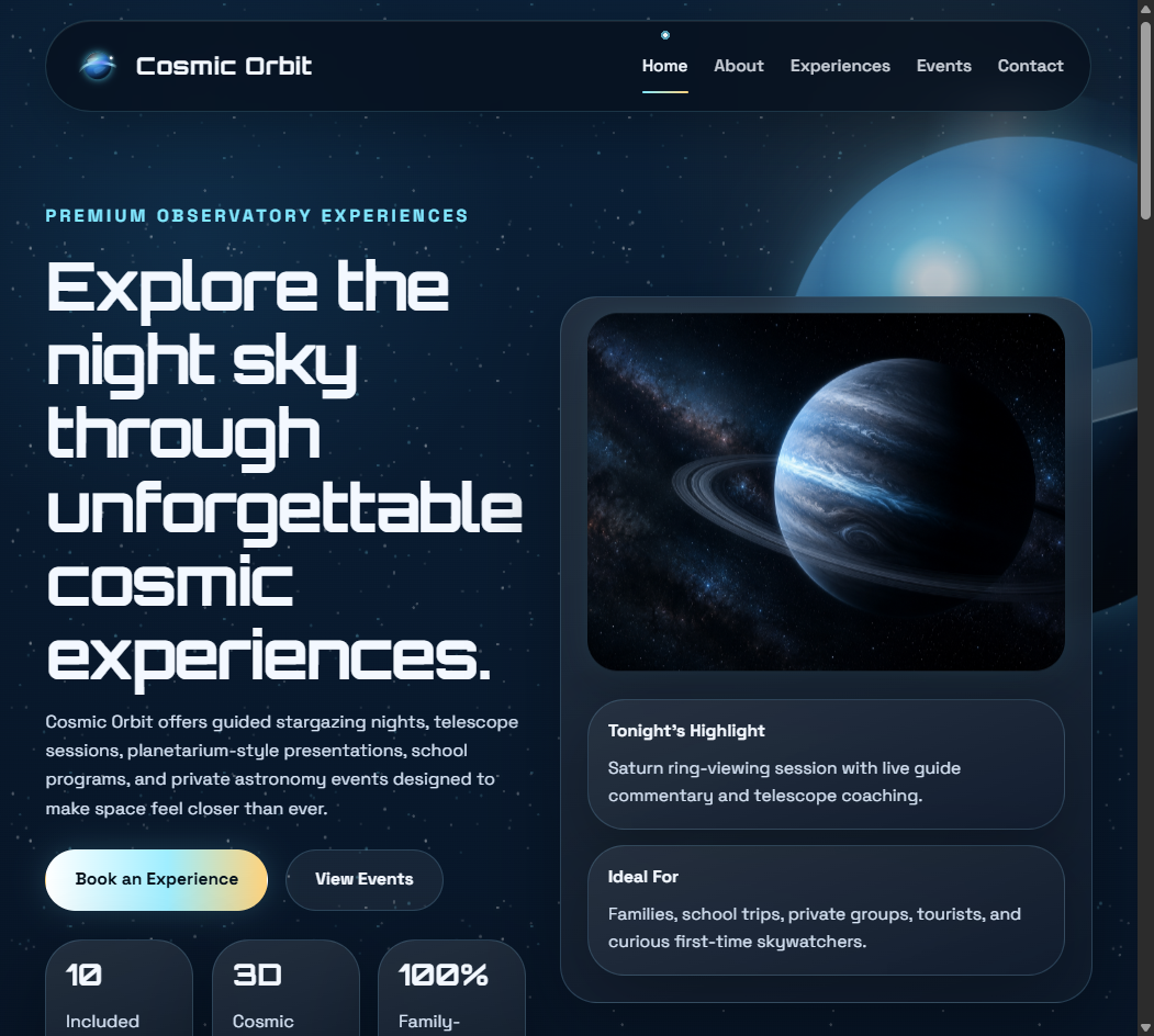 Cosmic Orbit Lite Creative Website Template preview